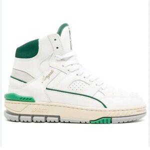 Axel Arigato White and Green High-Top Sneakers